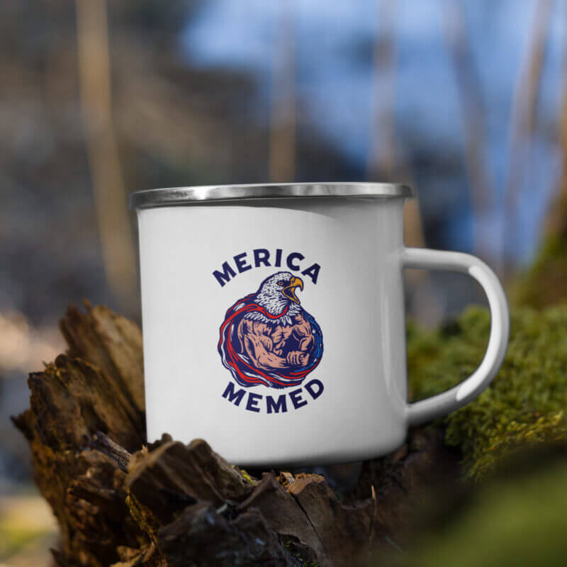 Merica Memed Enamel Mug