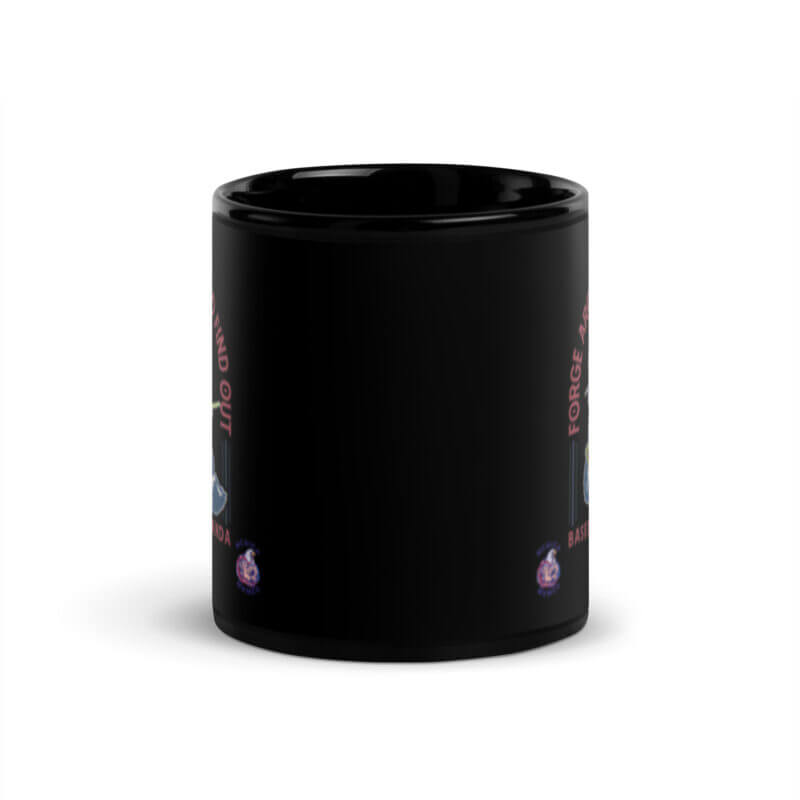 Forge Around And Find Out Black Glossy Mug - Image 3