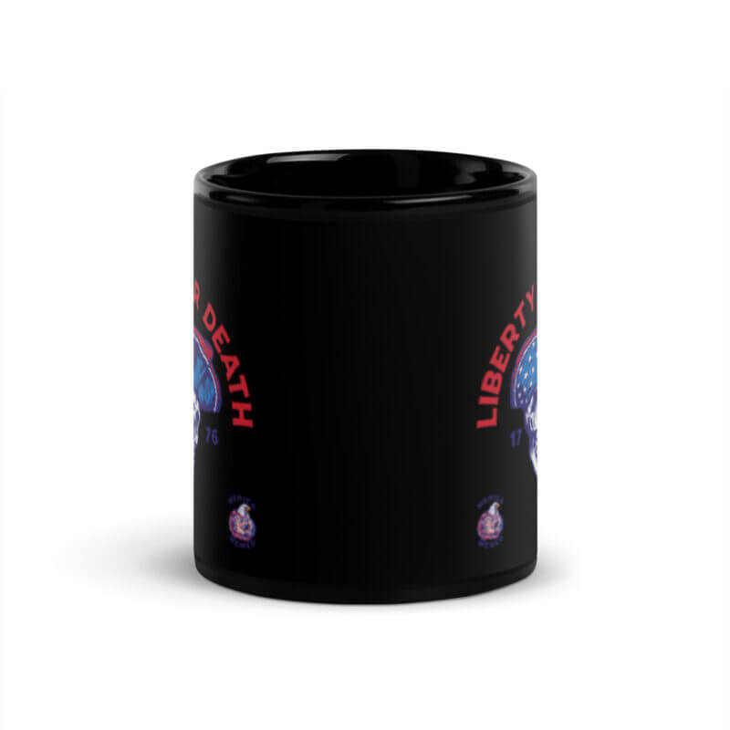 Liberty Or Death Black Glossy Mug - Image 3
