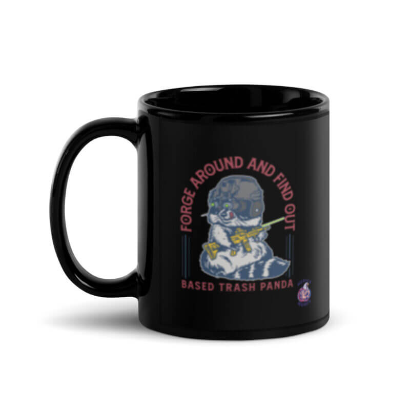 Forge Around And Find Out Black Glossy Mug - Image 2