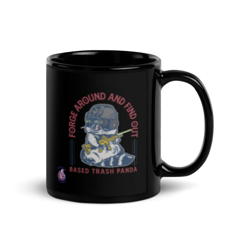 Forge Around And Find Out Black Glossy Mug