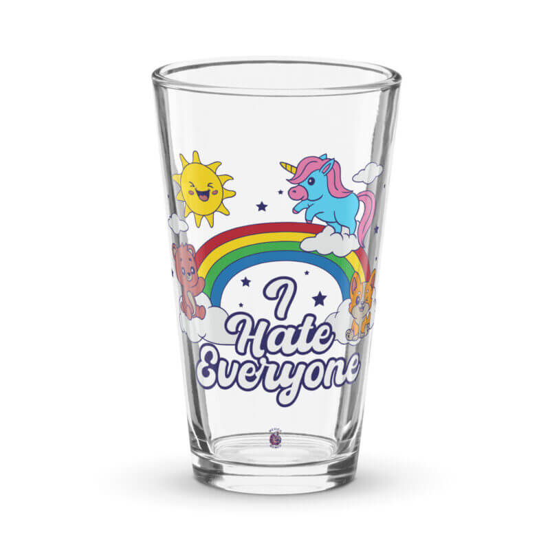 I Hate Everyone Shaker pint glass